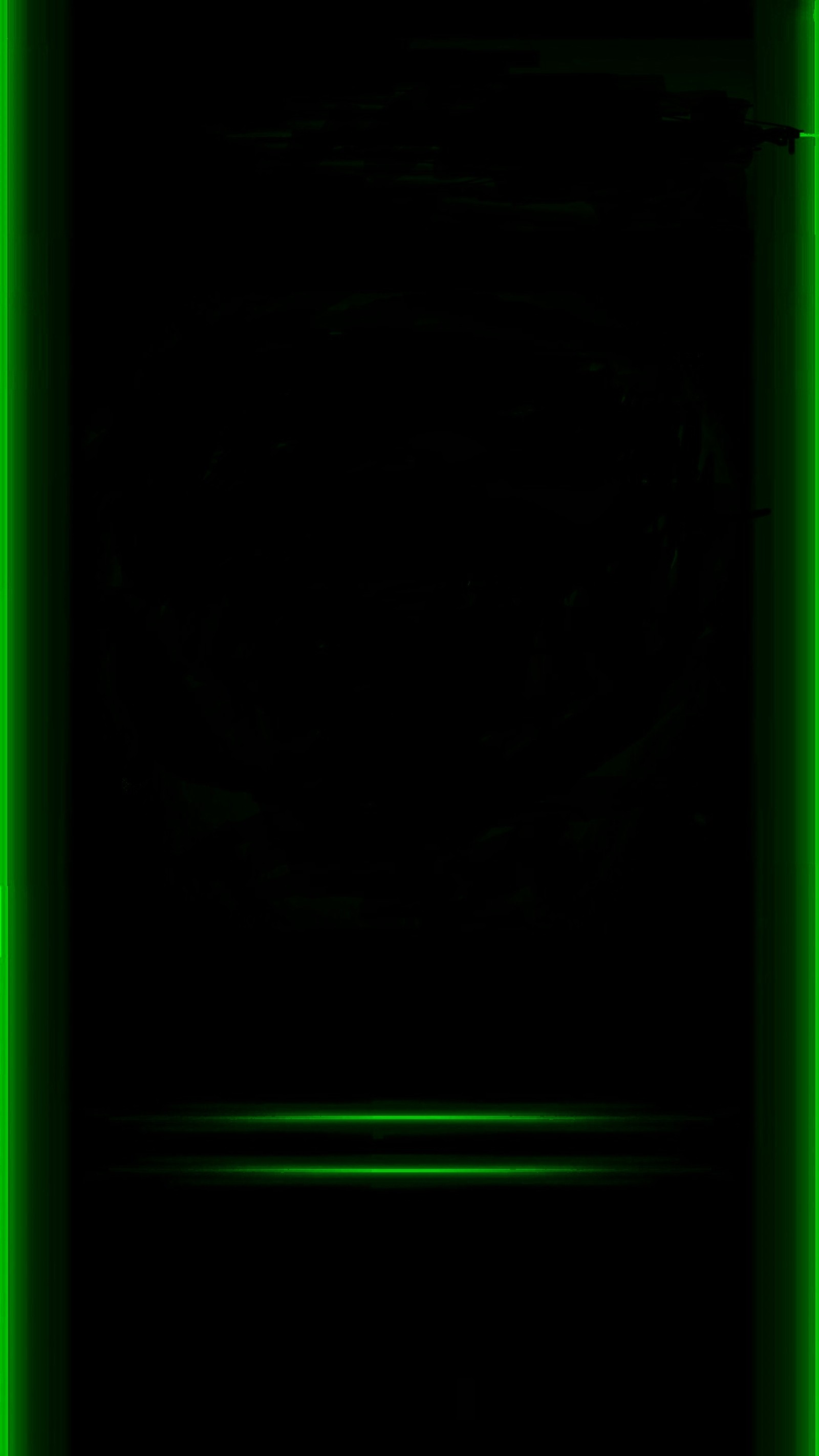 There is a green neon frame with a clock on it (edge, green, s7)