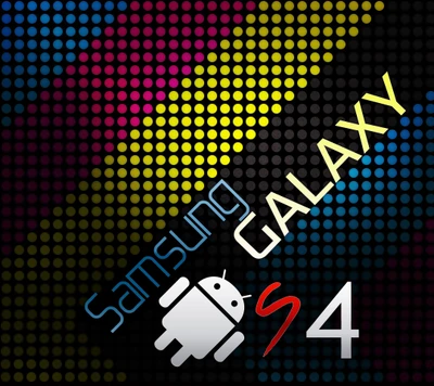 Colorful Abstract Design Featuring Samsung Galaxy S4 and Android Logo