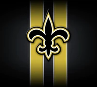 Logotipo do New Orleans Saints da NFL em listras pretas e douradas