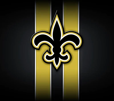 NFL-Logo der New Orleans Saints auf schwarzen und goldenen Streifen