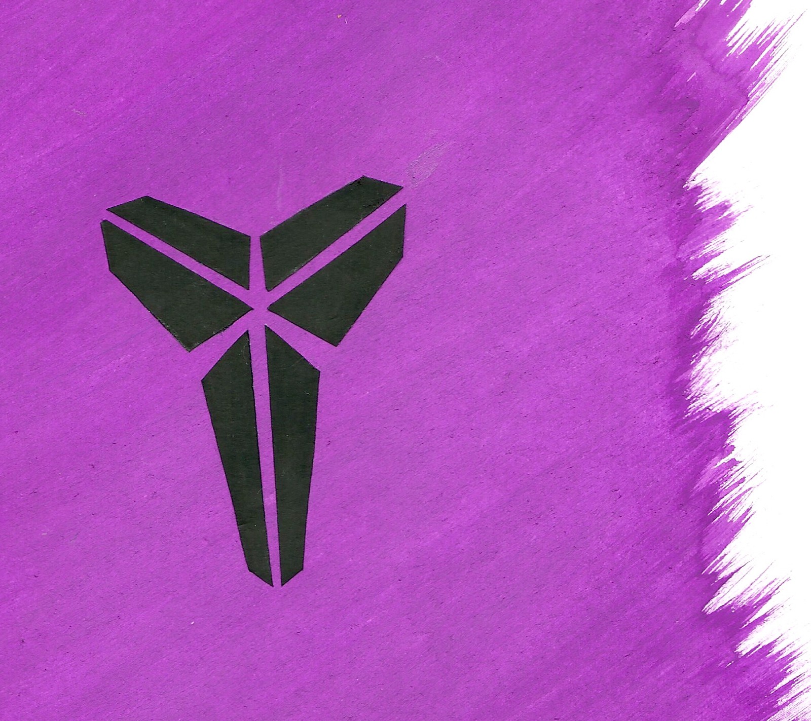 Gros plan d'un logo violet et noir sur un fond violet (besketball, noir, kobe, logo, mamba)