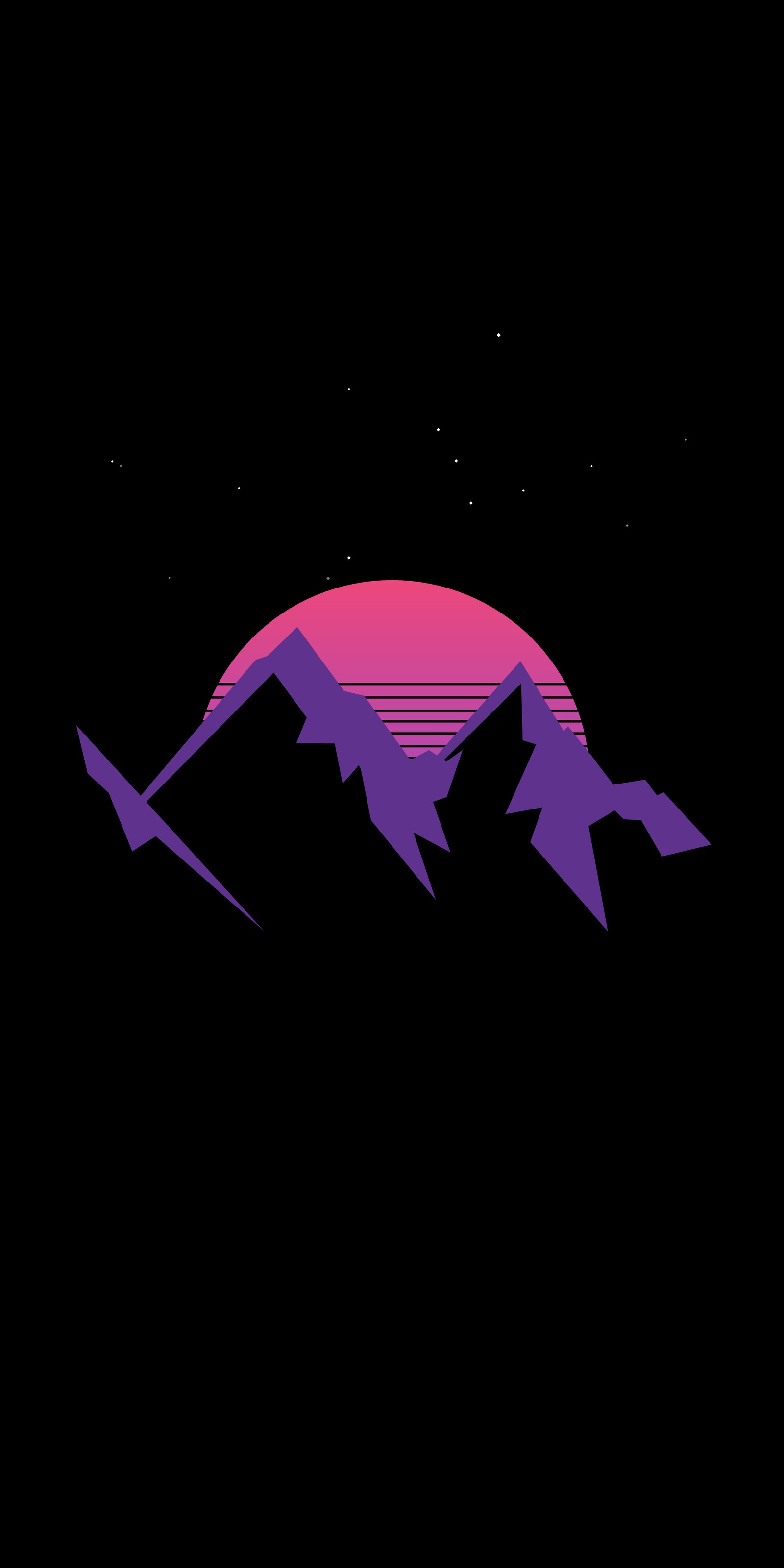 A close up of a mountain with a sunset in the background (amoled, art, battery saver, black, lion)