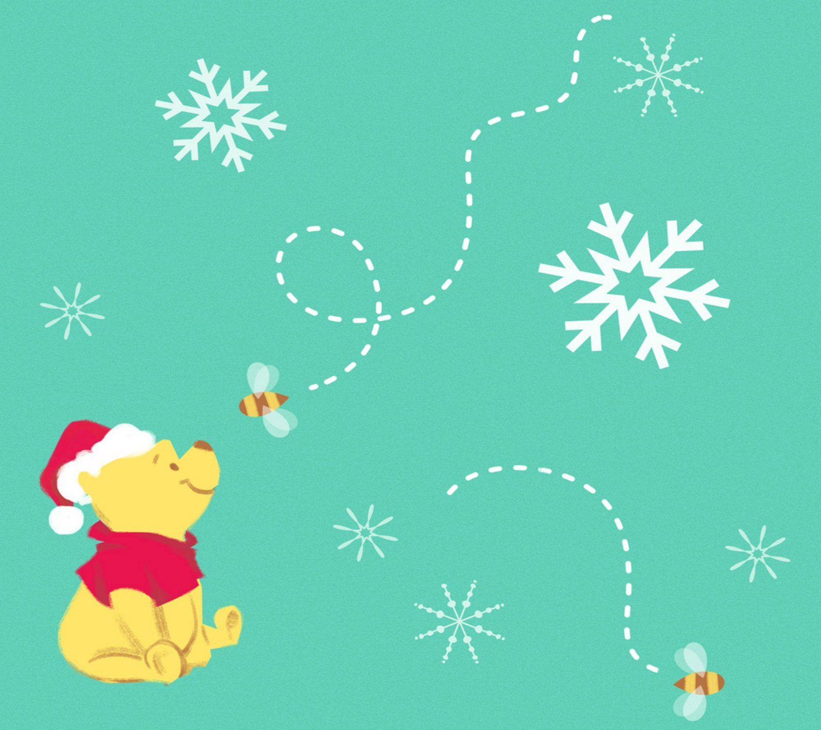 Baixar papel de parede natal, disney, urso pooh, natal do pooh bear