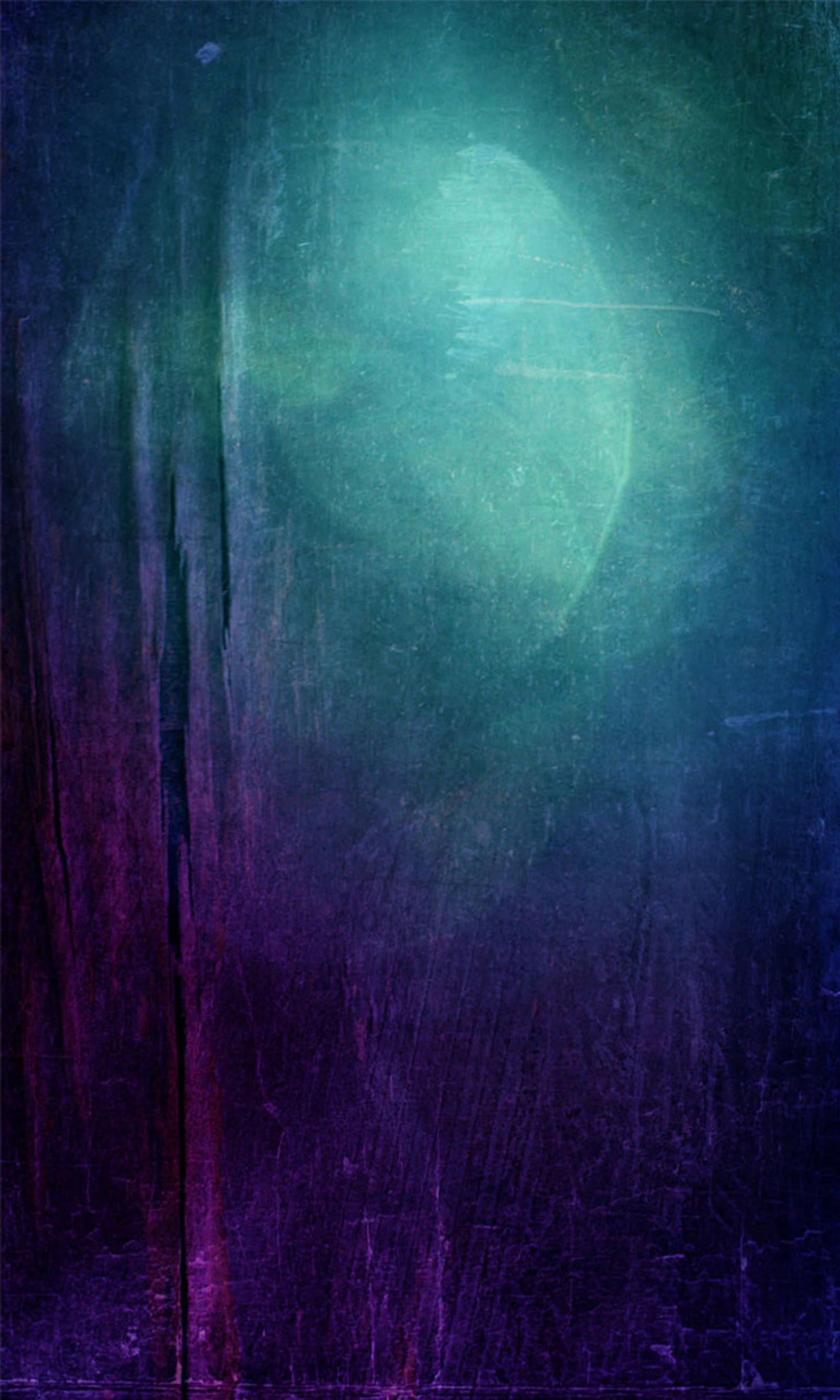 Arafed photograph of a green and purple background with a full moon (blue, dull)