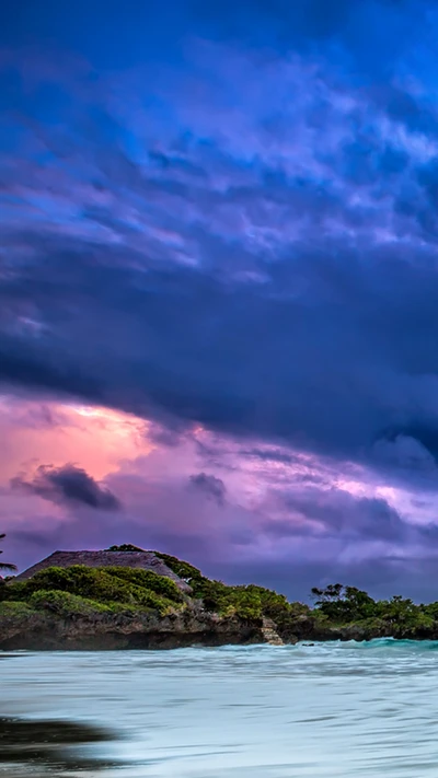 azul, océano, cielo