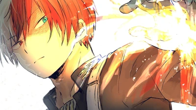 Shoto Todoroki: Master of Ice and Fire from Boku no Hero Academia