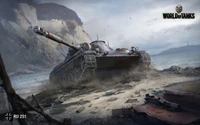 Artilharia Autopropulsada RU 251 no Campo de Batalha Costeiro - World of Tanks