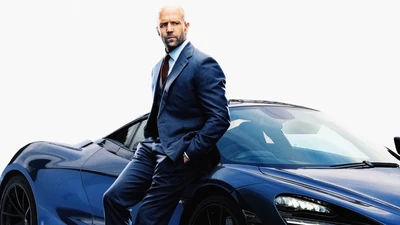 Jason Statham en tant que Deckard Shaw avec une McLaren dans Fast & Furious: Hobbs & Shaw