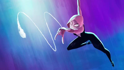 Spider-Man: Across the Spider-Verse (2023) - Eine dynamische Szene mit Spider-Gwen in Aktion