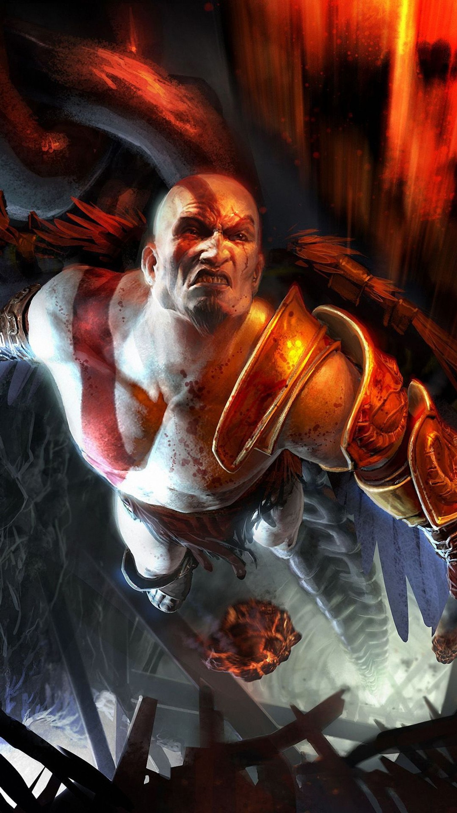 Téléchargez le fond d'écran god of war, kratos, lumière, cartoon, gaz