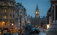 London Skyline at Dusk: Iconic Landmarks and Urban Life