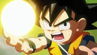 Son Goku libérant de l'énergie dans Dragon Ball Daima