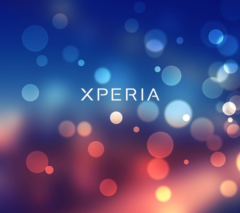 Близкий план размытого фона со словом xperia (абстракция, красивый, синий, свет, оранжевый)