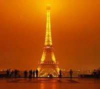 eiffel, france, night, paris, place