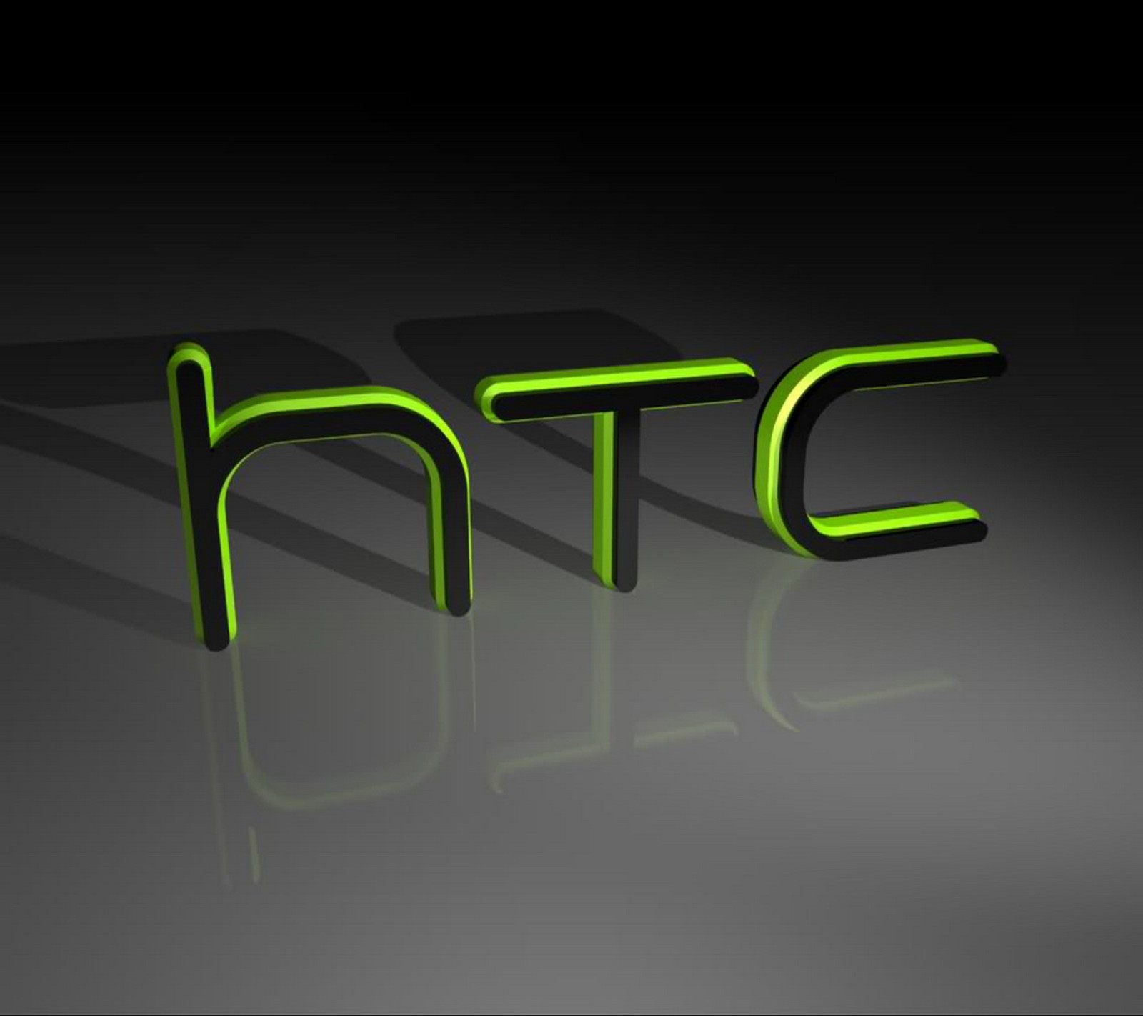 Um close de um logotipo verde da htc em um fundo preto (beograd, htc, um)