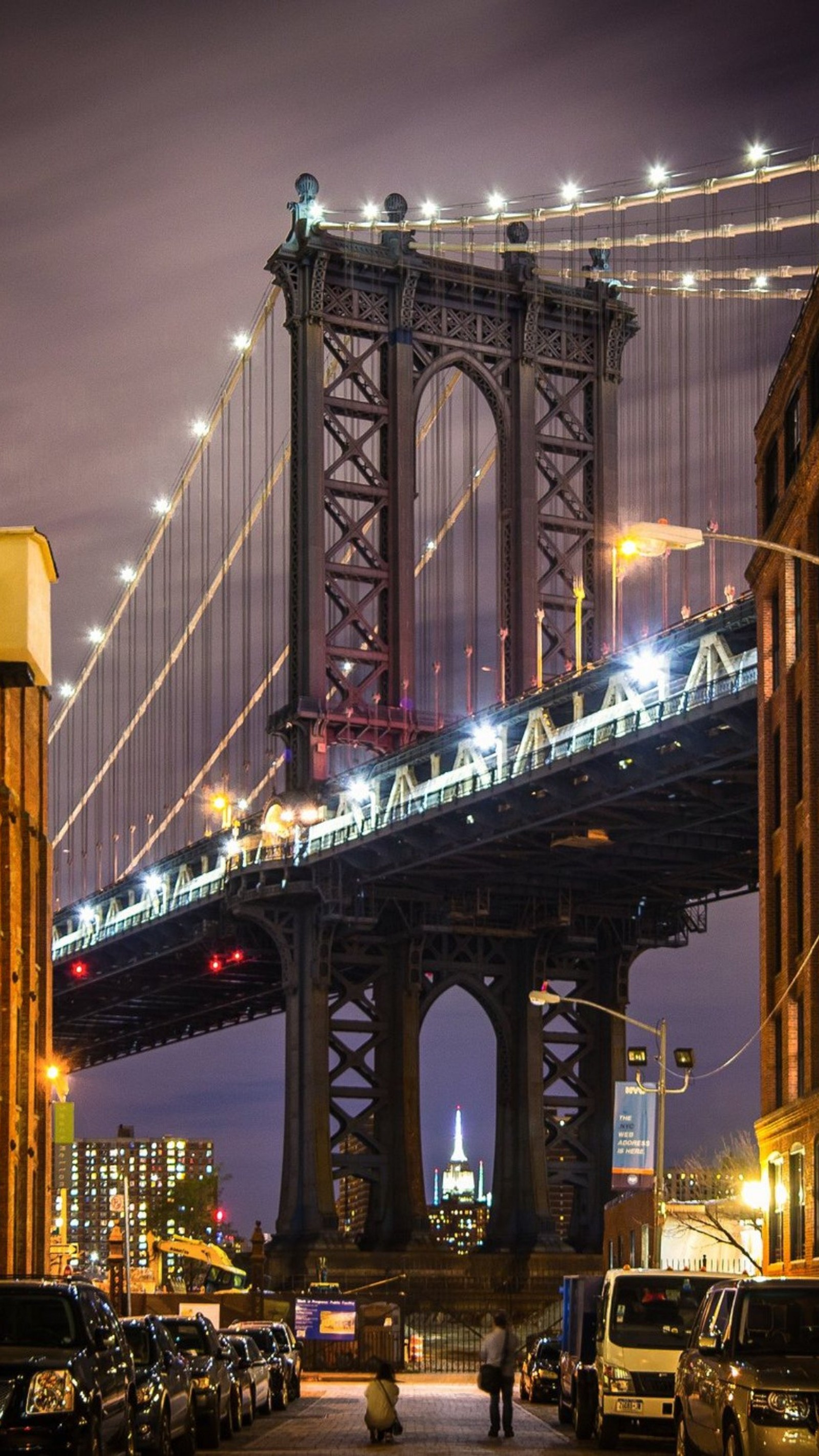 Descargar fondo de pantalla puente, ciudad, noche