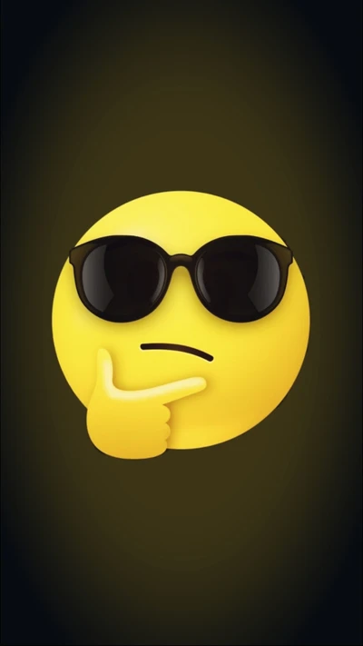 Emoji de pensamiento genial con gafas de sol