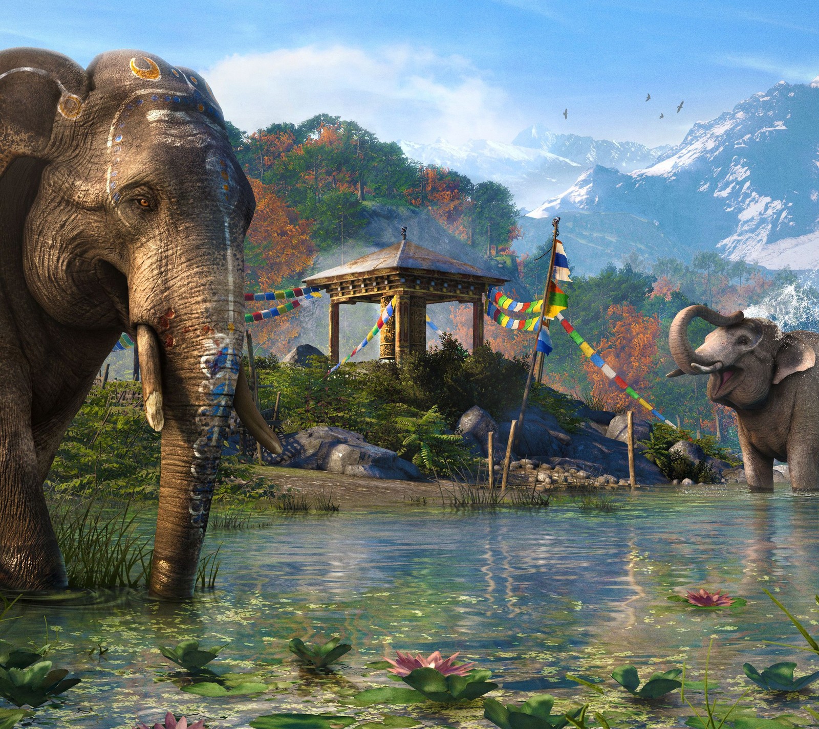 Descargar fondo de pantalla elefantes, far cry 4, montañas, playstation, ps4