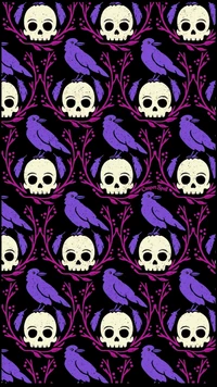 black, crows, design, halloween, pattern wallpaper