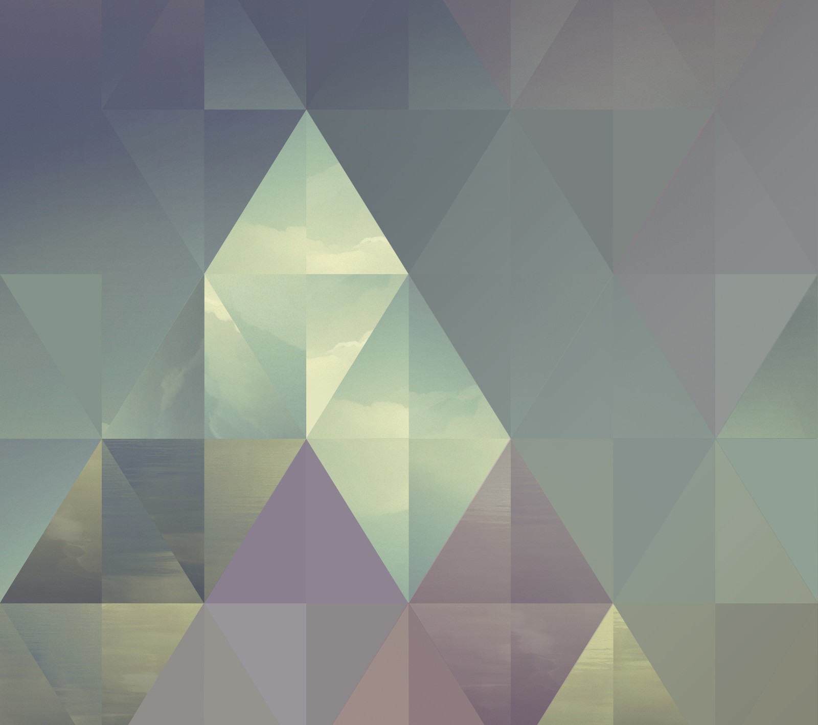 A close up of a colorful geometric pattern with a sky background (abstract, blackberry)