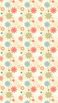 Floral Spring Pattern in Soft Pastels