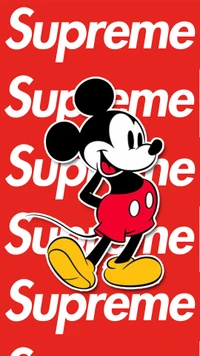 Supreme Mickey Mouse Logo Design (2018)