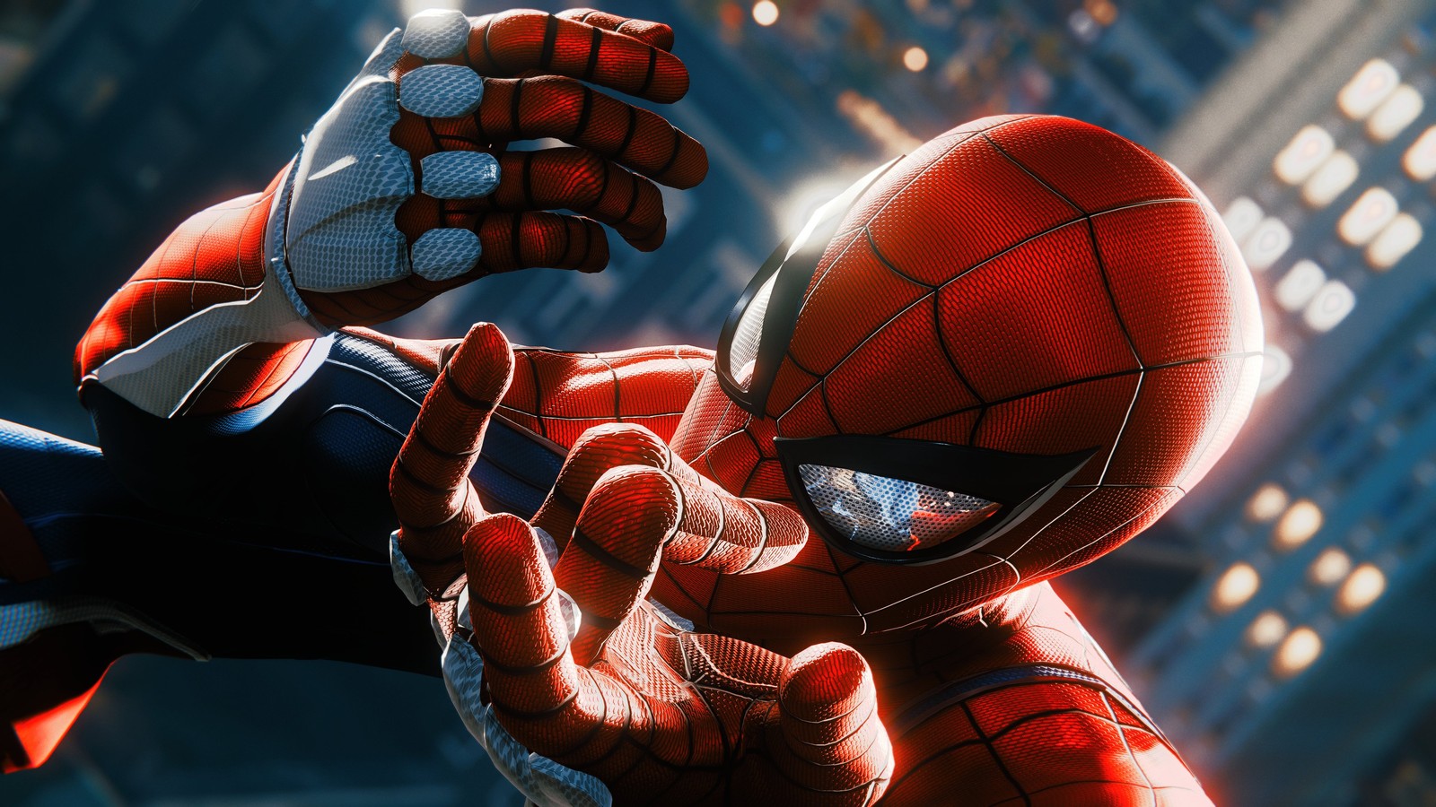 Spiderman dans un costume avec un gant sur sa main (marvels spider man remastered, mode photo, spiderman, jeux, fond décran 4k)