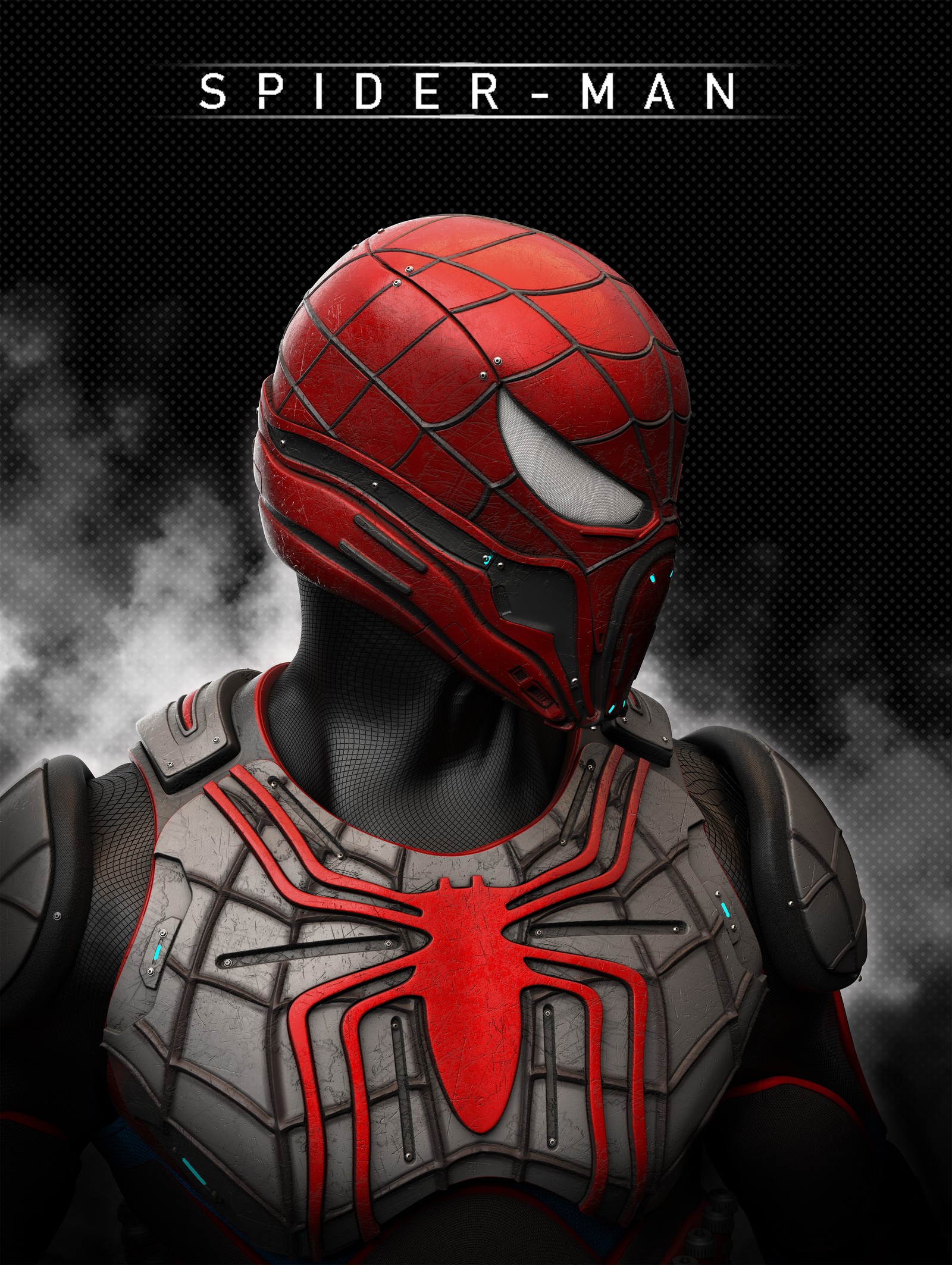 Spider-man dans un costume rouge sur fond noir (spider man, casque, super héros marvel, marvel superheroes, arrière plan sombre)