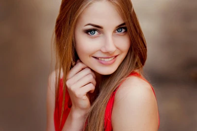 Radiant Model with Brown Hair and Captivating Smile