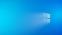 Minimalistisches Windows 11-Logo auf blauem Hintergrund