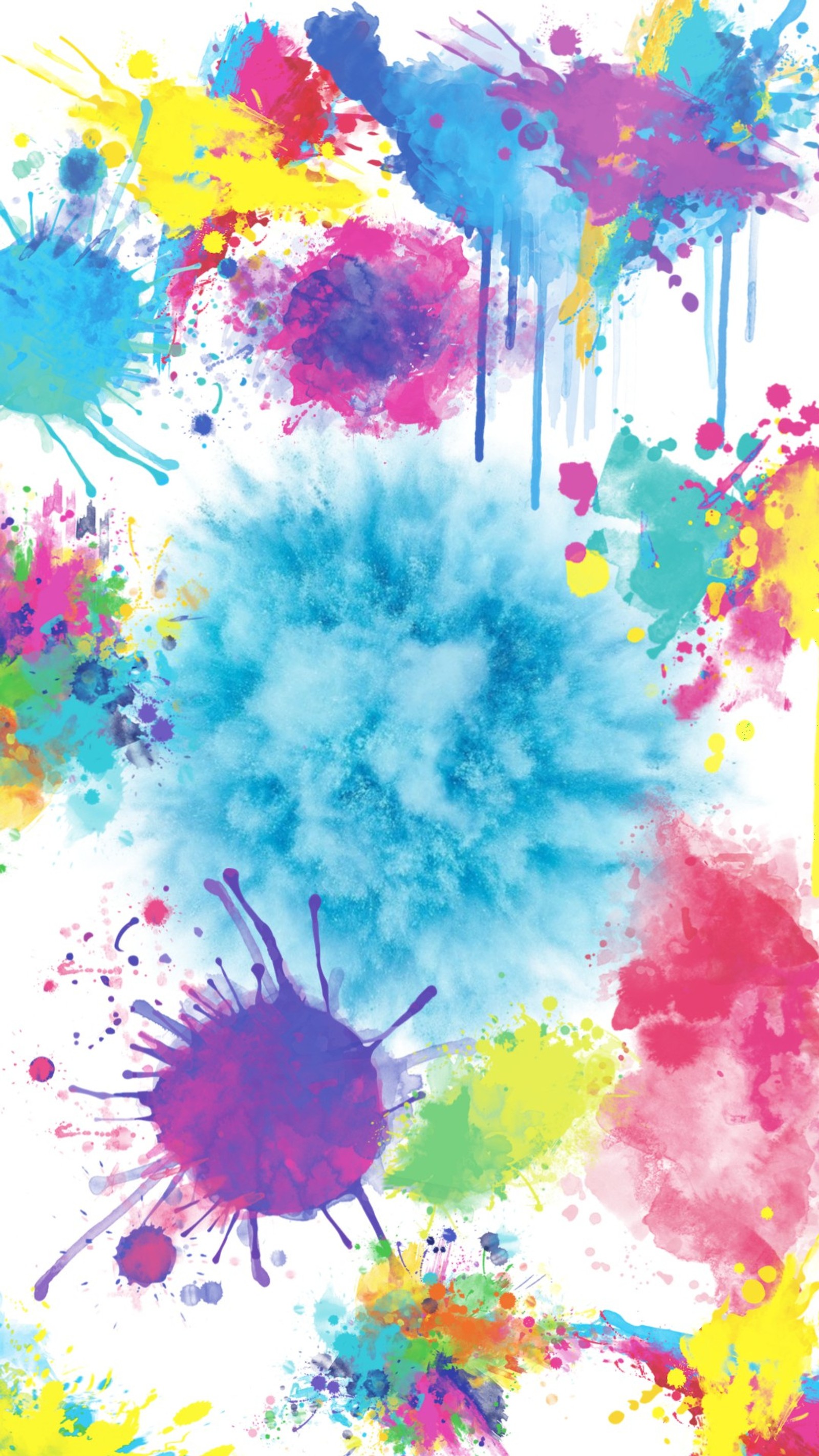 A colorful background with paint splatters and a white background (colores, dibujo, enojo, explosio, navidad)