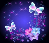 abstract, butterflies, colorful, florals, neon wallpaper