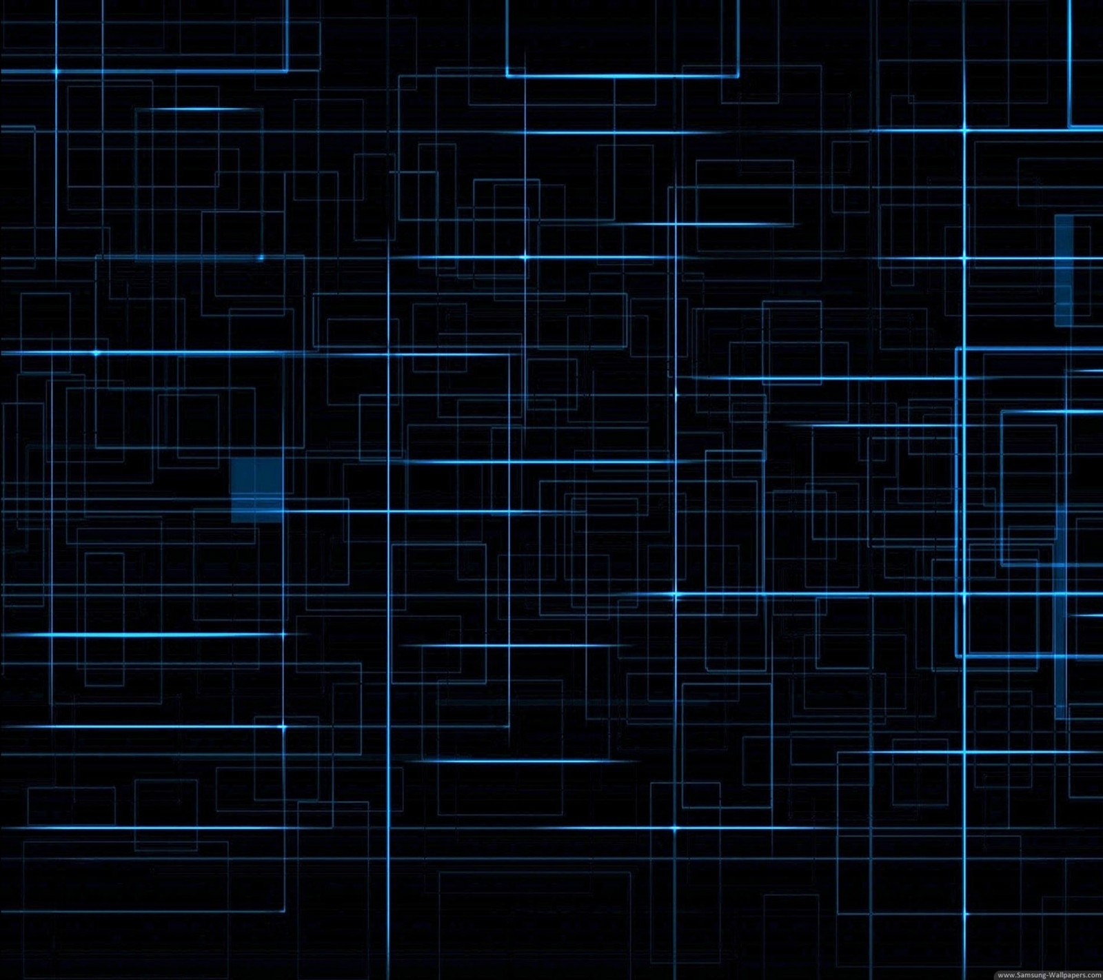 A blue and black abstract background with squares and rectangles (3d, abstraction, full collor, galaxy, hd)