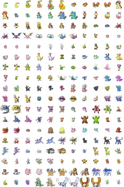 segundo, geração, pokémon, pokemon, sprite