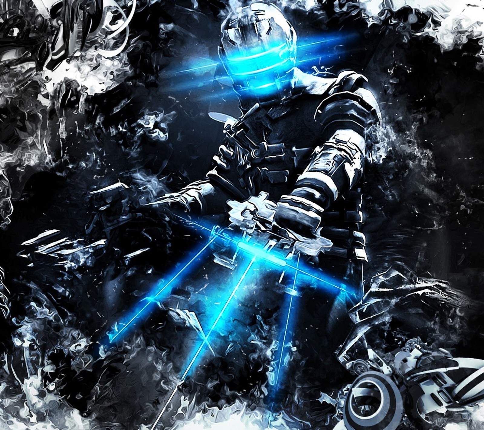 abstract, dead space, game, gun, horror Download Wallpaper