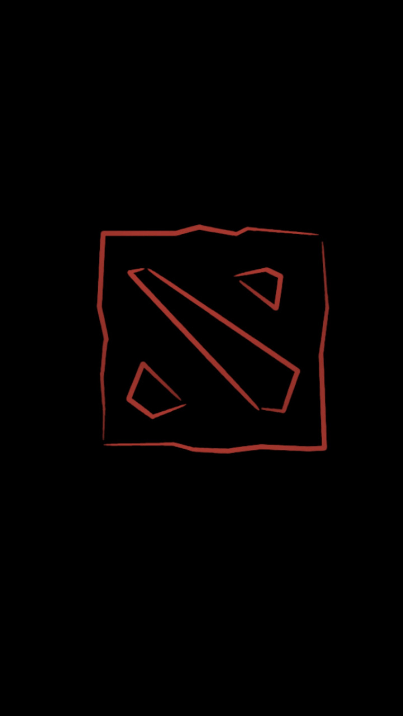 Um close em um logotipo vermelho e preto em um fundo preto (dota, dota 2, logotipo)