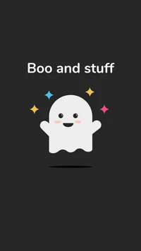 Fantasma fofo com uma mensagem "Boo e coisas assim