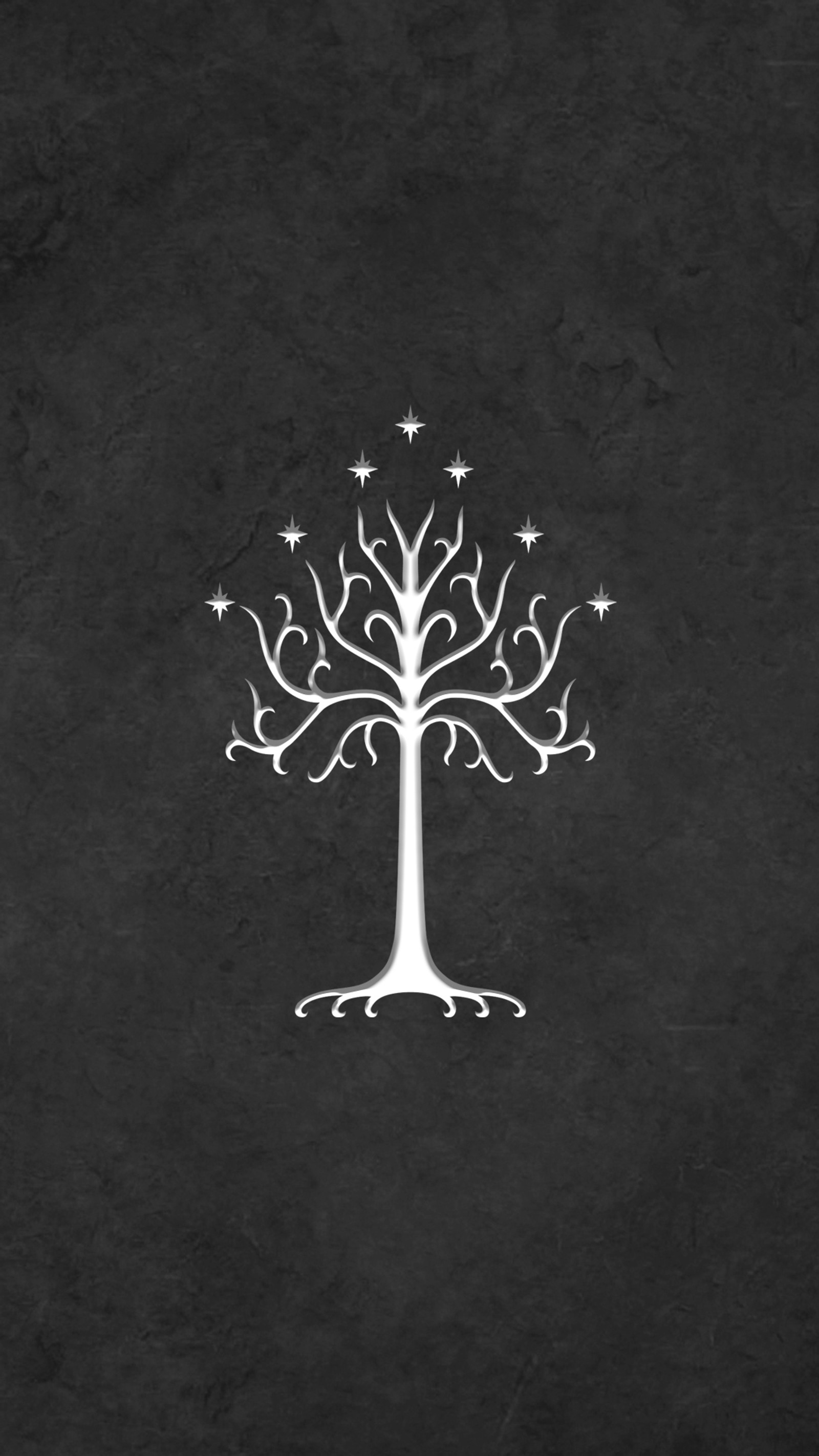 A white tree of gondor on a black background (gondor, middle earth, tolkien, tree, tree of gondor)