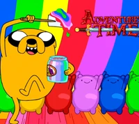 Jake the Dog Celebrates with a Colorful Rainbow Party