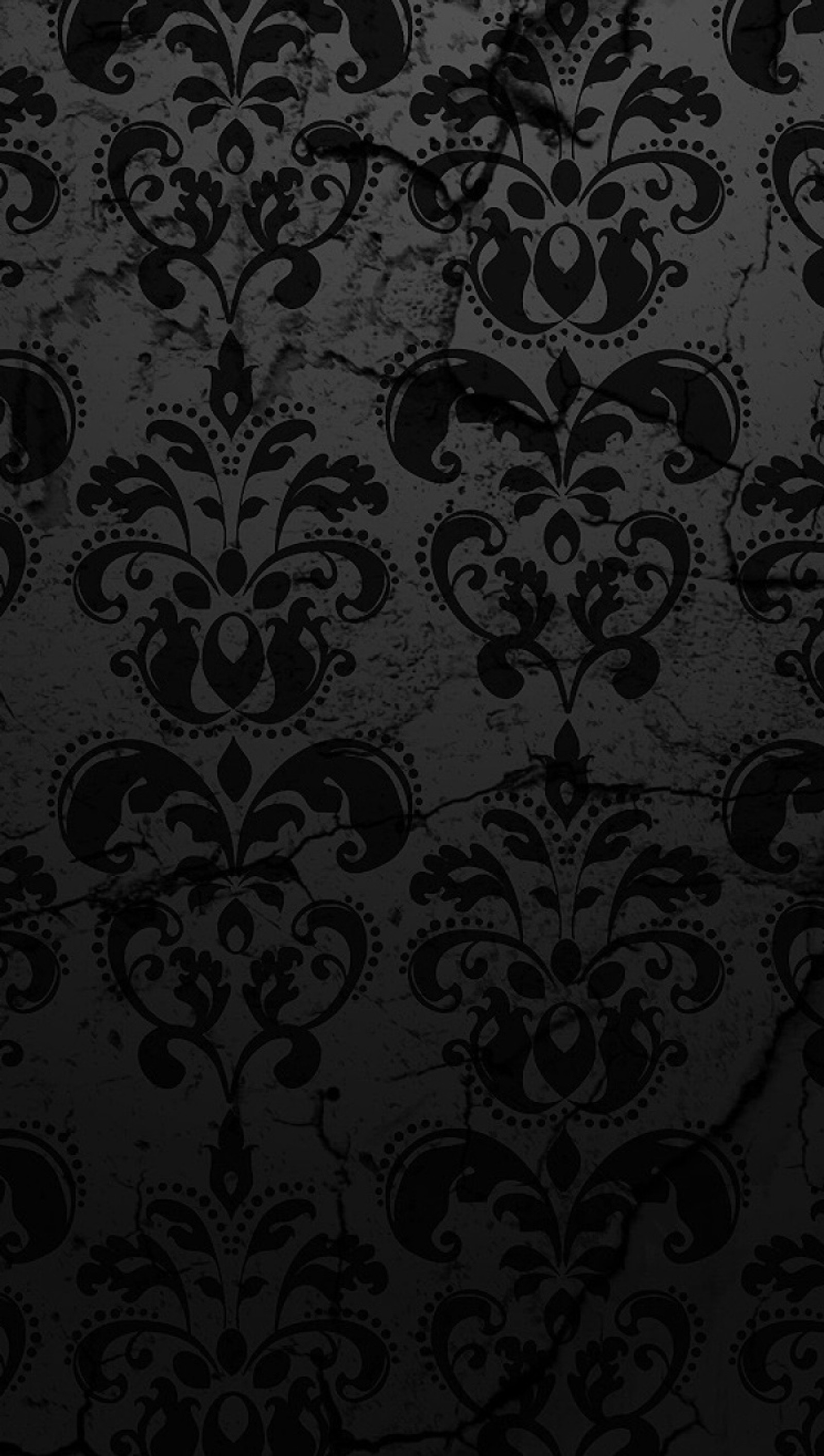 A black and white wallpaper with a pattern of flowers (floral, texture)