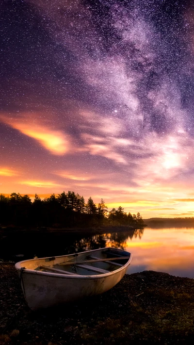 noche, cielo, estrellado