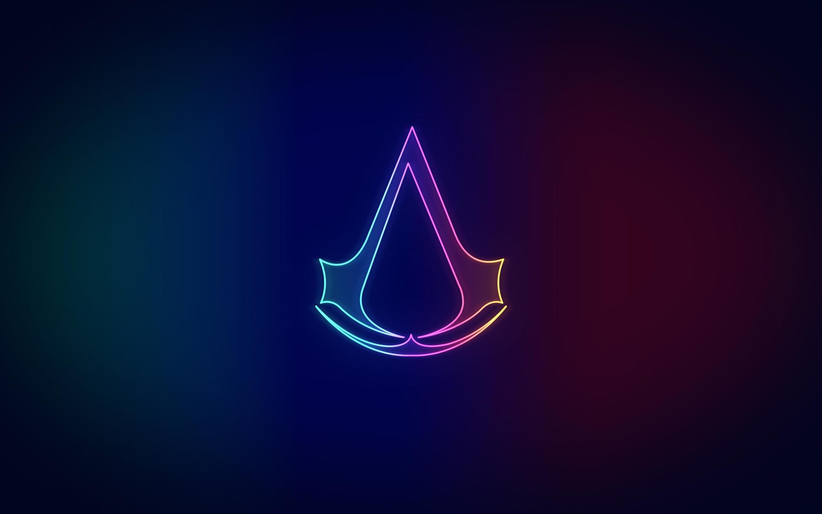 Téléchargez le fond d'écran assassins creed, logo, néon