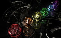 glass, sphere, digital art, abstract art, painting wallpaper