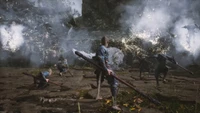 Epic Battle Scene from "Black Myth: Wukong" Featuring Warriors in Action