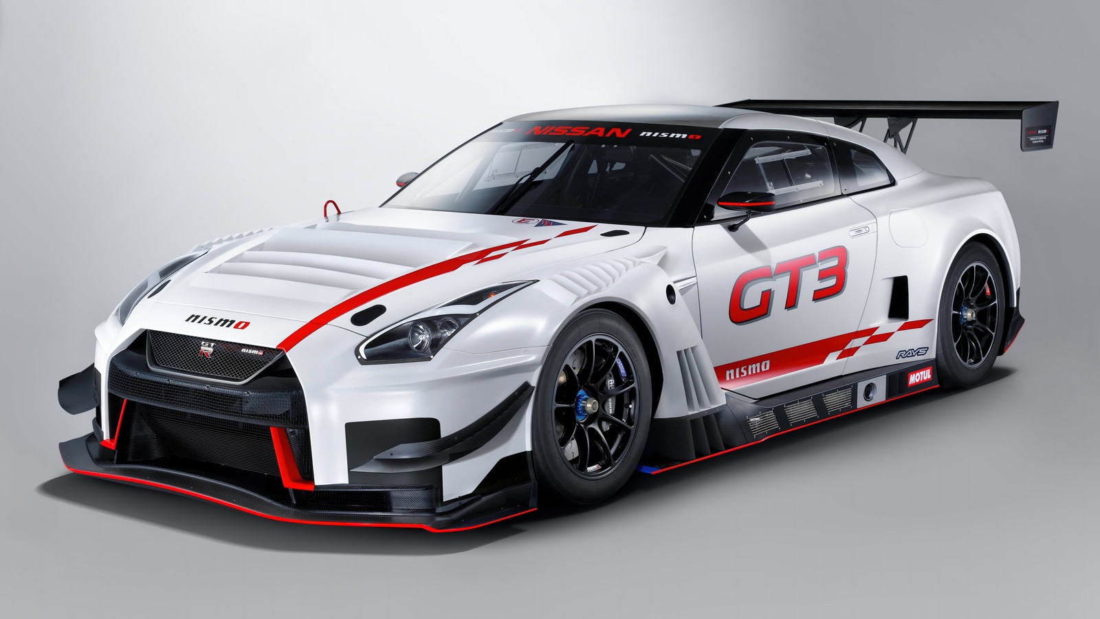 Белый и красный спортивный автомобиль с красной полосой спереди (nissan gt r nismo gt3, 8k, спортивный автомобиль, 5k, машины)