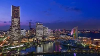 yokohama landmark tower, stadtbild, stadt, stadtgebiet, skyline