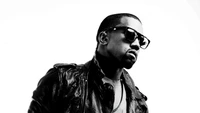 Kanye West in a Monochrome Photoshoot Against a White Background