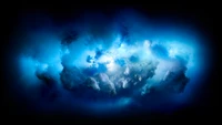 Abstract Blue Storm Clouds in Ethereal Light