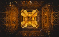 Symmetrical Architectural Marvel: The Intricate Underbelly of the Eiffel Tower