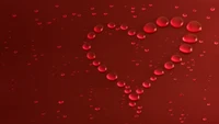 Coração vermelho de gotas: Um símbolo de amor e romance